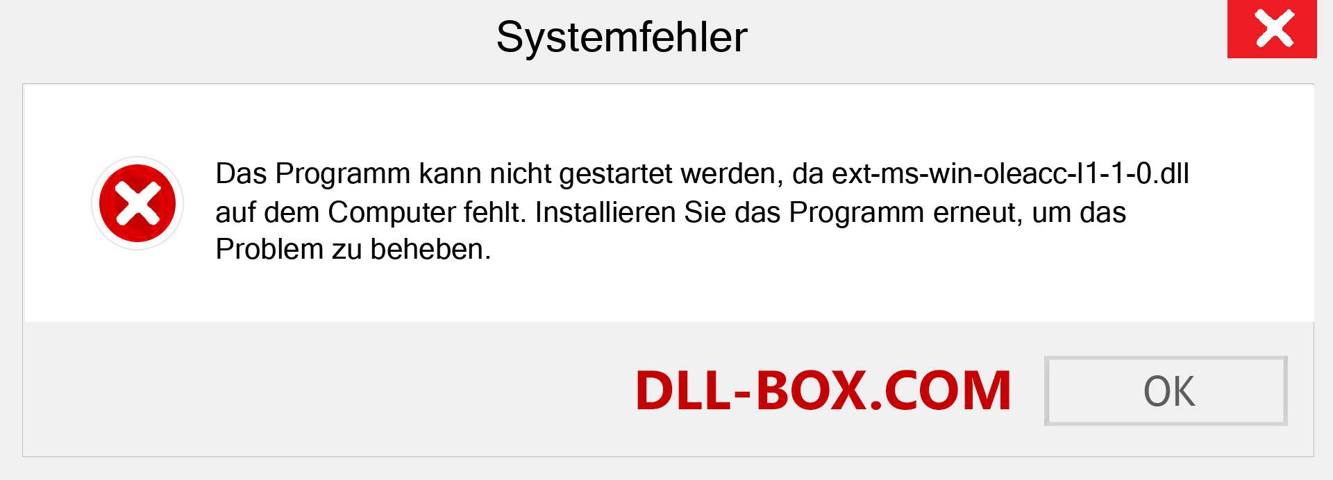 ext-ms-win-oleacc-l1-1-0.dll-Datei fehlt?. Download für Windows 7, 8, 10 - Fix ext-ms-win-oleacc-l1-1-0 dll Missing Error unter Windows, Fotos, Bildern