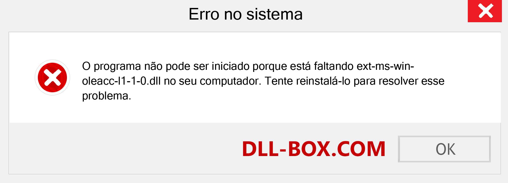 Arquivo ext-ms-win-oleacc-l1-1-0.dll ausente ?. Download para Windows 7, 8, 10 - Correção de erro ausente ext-ms-win-oleacc-l1-1-0 dll no Windows, fotos, imagens